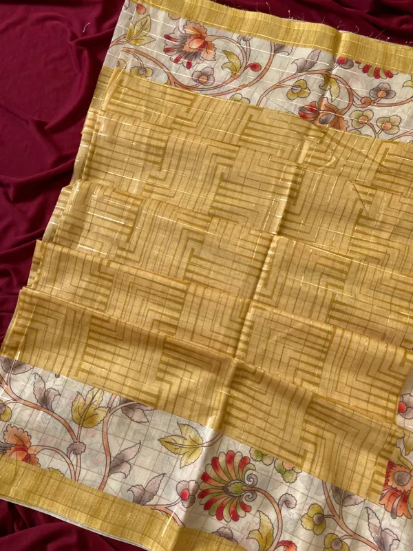 Chandrika_Yellow_–_Moonlit_Diwali_Special_|_Soft_Semi_Tussar_Silk_Saree_with_Digital_Print,_Border_&_Contrast_Print_Blouse_with_Tassels