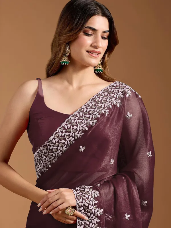 Shimmer_Sitara_Fabric_sarees_with_Beautiful_Embroidery_&_Sequence_Work_With_Attractive_Cutwork_Border