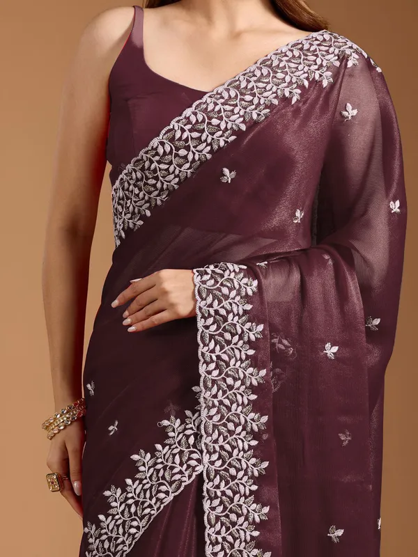 Shimmer_Sitara_Fabric_sarees_with_Beautiful_Embroidery_&_Sequence_Work_With_Attractive_Cutwork_Border