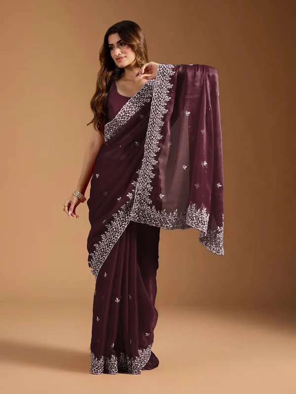 Shimmer_Sitara_Fabric_sarees_with_Beautiful_Embroidery_&_Sequence_Work_With_Attractive_Cutwork_Border
