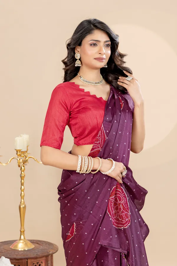 Soft_Chinon_Silk_sarees_with_Beautiful_Bandhani_Print_With_Attractive_Handwork_And_Mono_Fabric_Blouse_With_Tassels_in_new_styles_n_new_look