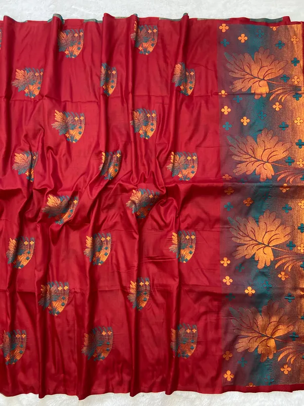 Premium_Soft_Silk_sarees_with_Beautiful_Weaving_Zari_With_Attractive_Two_Tone_Design_And_Weaving_Design_Blouse_With_Tassels