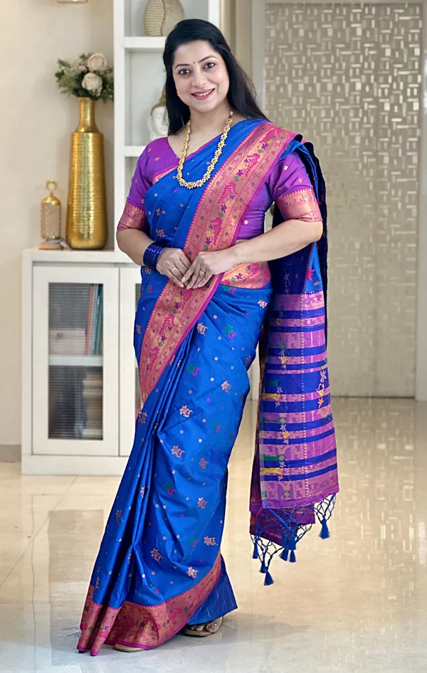 Premium_Soft_Paithani_Silk_sarees_With_Beautiful_Weaving_Pattern_With_Attractive_Rich_Pallu_And_Border_And_Weaving_Blouse_With_Tassels