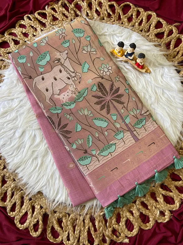 Pallavi_Neon_Pink_–_Cow_Pallu_Wedding_Special_|_Premium_Soft_Muga_Cotton_Paithani_Saree_with_Colourful_3D_Woven_Cow_Design_Pallu