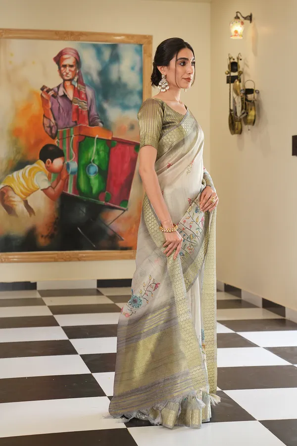 Soft_Tissue_Silk_sarees_with_Beautiful_Digital_Print_With_Attractive_Border_&_Rich_Pallu_With_Sequence_And_Contrast_Print_Blouse_With_Tassels