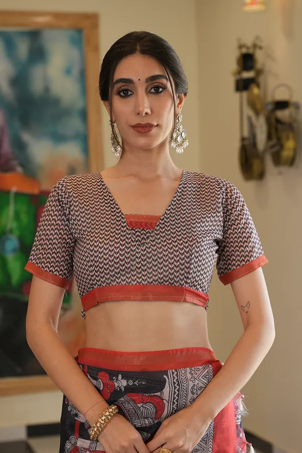 Radha_Rani_Red_–_Zari_Line_Aesthetic_Edit_for_You_|_Soft_Chanderi_Cotton_Saree_with_Digital_Print,_Zari_Line_Saree_&_Digital_Print_Blouse_with_Tassels