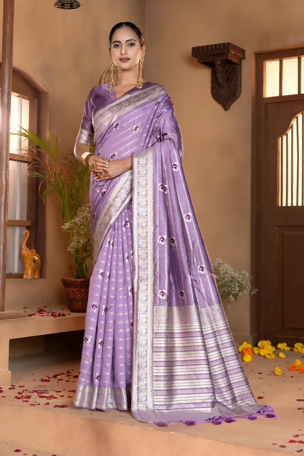 Dhanya_Violet_–_Blessed_Wedding_Special_|_Premium_Soft_Khadi_Linen_Saree_with_Design_Weaving_Pallu,_Traditional_Zari_Weaving_Border