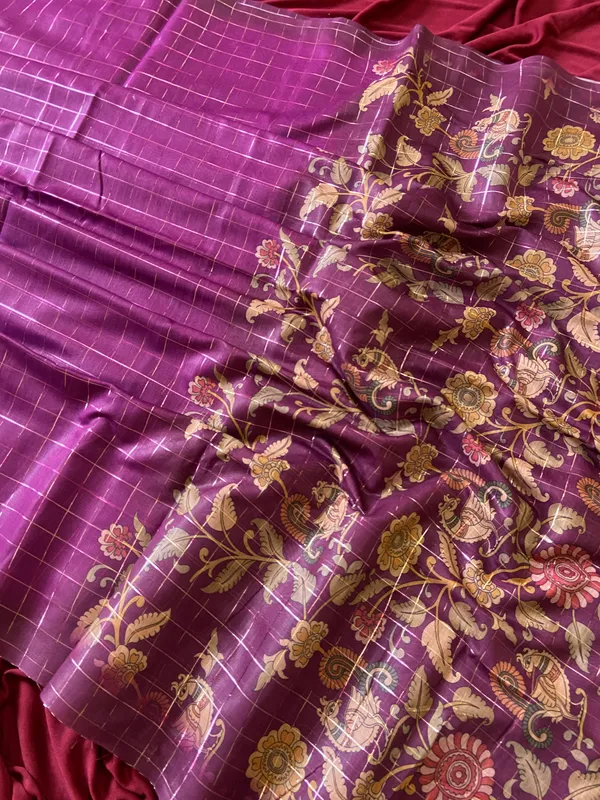 Akira_Wine_–_Bright_Diwali_Special_|_Soft_Semi_Tussar_Silk_Saree_with_Digital_Print,_Border_&_Contrast_Print_Blouse_with_Tassels