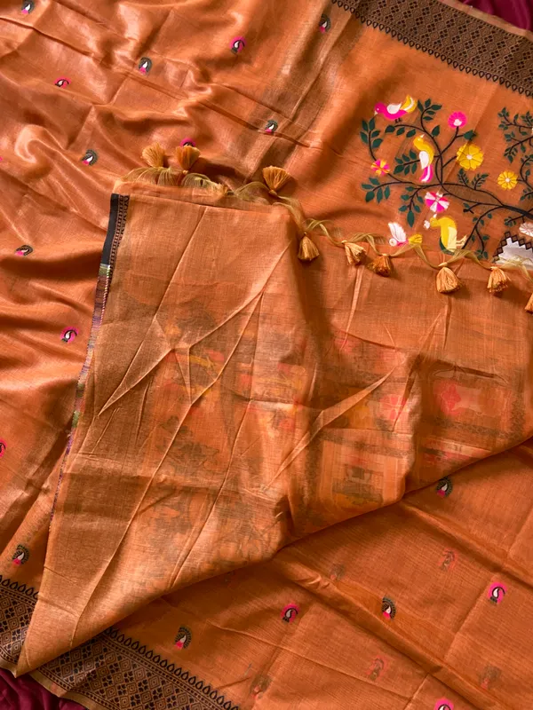 Yashira_Orange_–_Peacock_Pallu_Wedding_Special_|_Premium_Soft_Jamdani_Cotton_Saree_with_Colourful_3D_Woven_Peacock_Design_Pallu