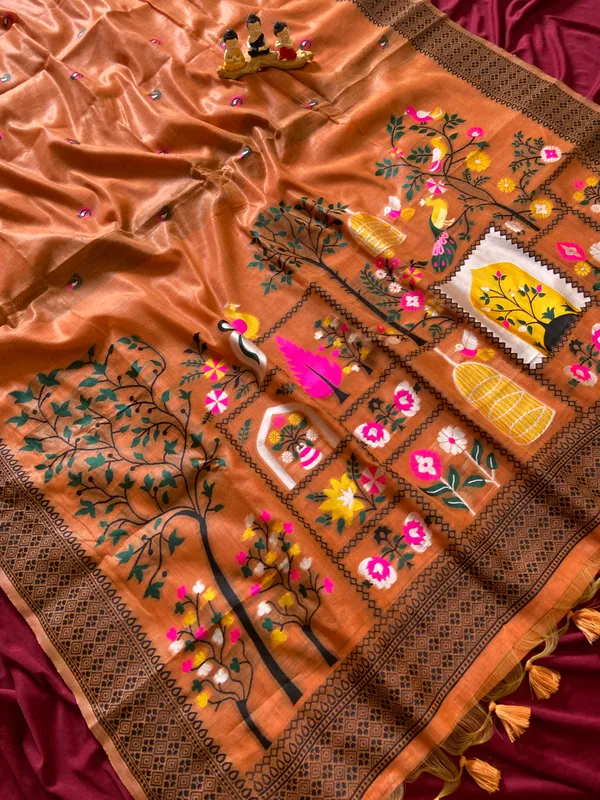 Yashira_Orange_–_Peacock_Pallu_Wedding_Special_|_Premium_Soft_Jamdani_Cotton_Saree_with_Colourful_3D_Woven_Peacock_Design_Pallu