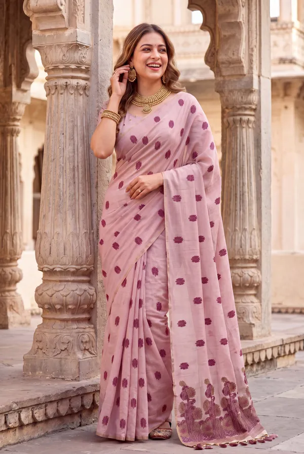 Grisha_2_Pink_–_Floral_Pallu_Wedding_Special_|_Premium_Soft_Muga_Cotton_Saree_with_Colourful_Resham_Weaving_Flower_Design_Pallu