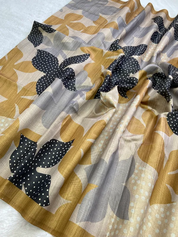 Soft_Tussar_Silk_sarees_with_Beautiful_Digital_Print_With_Attractive_Zari_Line_in_all_over_Saree_And_Digital_Print_Blouse_With_Tassels
