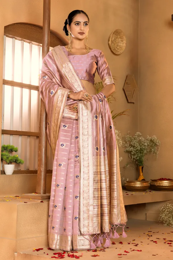 Dhanya_Purple_–_Blessed_Wedding_Special_|_Premium_Soft_Khadi_Linen_Saree_with_Design_Weaving_Pallu,_Traditional_Zari_Weaving_Border