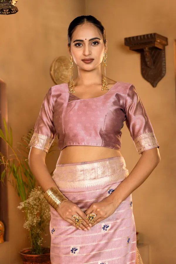 Dhanya_Purple_–_Blessed_Wedding_Special_|_Premium_Soft_Khadi_Linen_Saree_with_Design_Weaving_Pallu,_Traditional_Zari_Weaving_Border