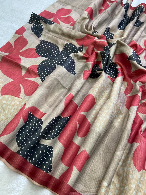 Ranchi_Red_–_Zari_Line_Diwali_Special_|_Soft_Tussar_Silk_Saree_with_Digital_Print,_Zari_Line_All-over_Saree_&_Digital_Print_Blouse_with_Tassels