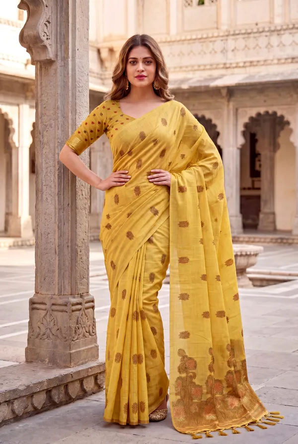 Grisha_2_Yellow_–_Floral_Pallu_Wedding_Special_|_Premium_Soft_Muga_Cotton_Saree_with_Colourful_Resham_Weaving_Flower_Design_Pallu