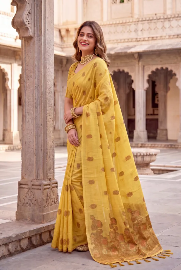 Grisha_2_Yellow_–_Floral_Pallu_Wedding_Special_|_Premium_Soft_Muga_Cotton_Saree_with_Colourful_Resham_Weaving_Flower_Design_Pallu