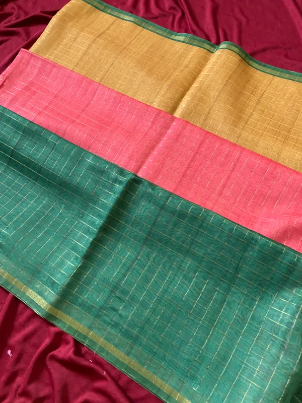 Soft_Semi_Tussar_Silk_sarees_with_Beautiful_Digital_Print_With_Attractive_Border_And_Contrast_Print_Blouse_With_Tassels
