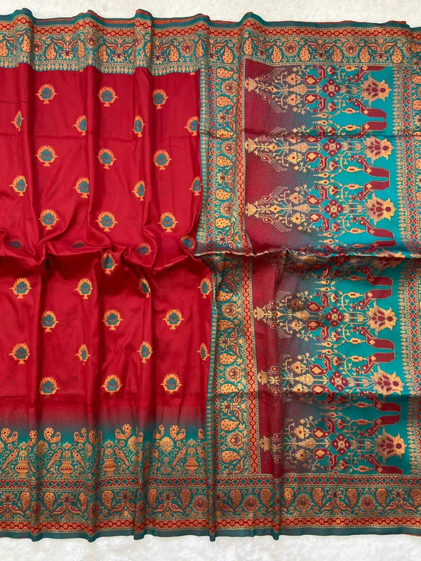 Premium_Soft_Paithani_Silk_sarees_With_Beautiful_Weaving_Pattern_With_Attractive_Rich_Pallu_And_Border_And_Weaving_Blouse_With_Tassels