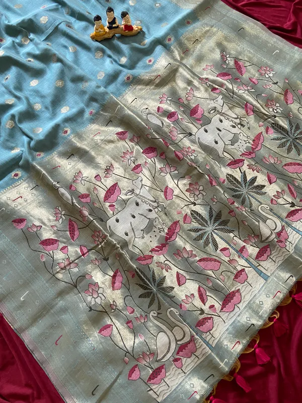 Pallavi_Sky_Blue_–_Cow_Pallu_Wedding_Special_|_Premium_Soft_Muga_Cotton_Paithani_Saree_with_Colourful_3D_Woven_Cow_Design_Pallu