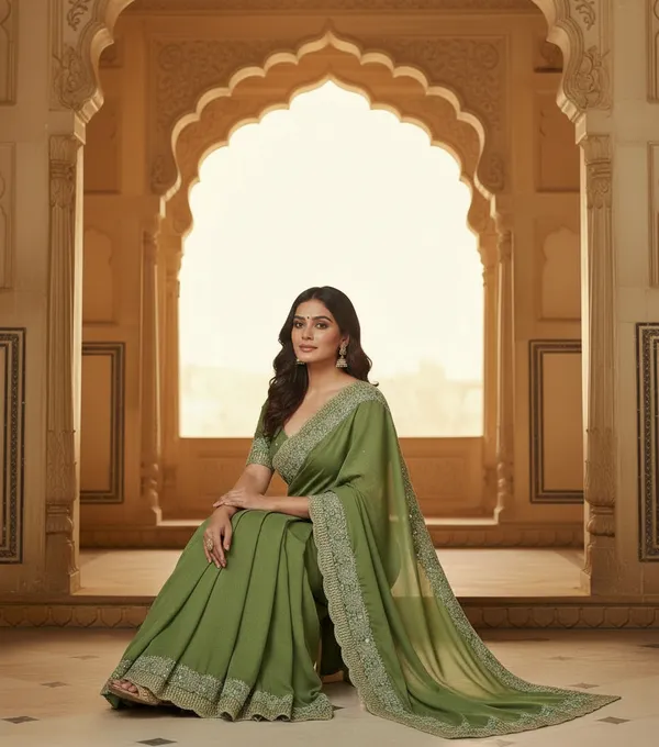 Shimmer_Sitara_Fabric_sarees_with_Beautiful_Embroidery_&_Sequence_Work_With_Attractive_Cutwork_Border