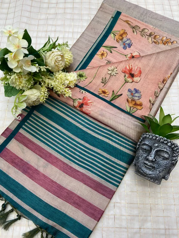 Chinmayi_Grey_&_Rama_Green_–_Blissful_Aesthetic_Edit_for_You_|_Soft_Tussar_Silk_Saree_with_Digital_Print,_Zari_Line_Saree_&_Digital_Print_Blouse