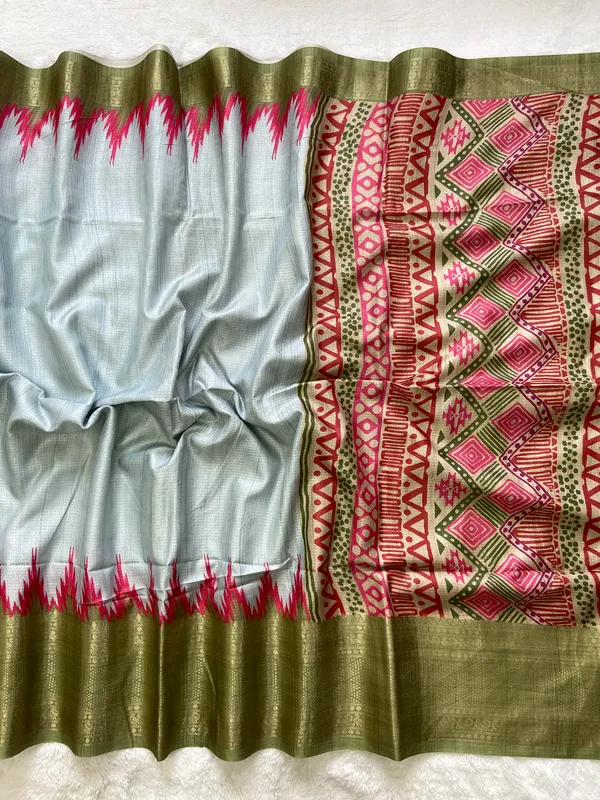 Nikita_Green_–_Victorious_Aesthetic_Edit_for_You_|_Soft_Kota_Saree_with_Print,_Pallu_&_Contrast_Print_Blouse_with_Tassels