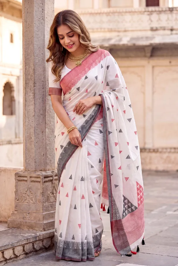 Bengali_White_–_Bengal_Style_Aesthetic_Edit_for_You_|_Premium_Soft_Bengali_Cotton_Saree_with_Colourful_Triangle_Resham_Weaving_Design_Pallu
