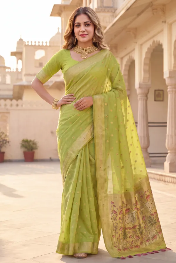 Pallavi_Green_–_Cow_Pallu_Wedding_Special_|_Premium_Soft_Muga_Cotton_Paithani_Saree_with_Colourful_3D_Woven_Cow_Design_Pallu
