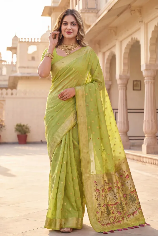 Pallavi_Green_–_Cow_Pallu_Wedding_Special_|_Premium_Soft_Muga_Cotton_Paithani_Saree_with_Colourful_3D_Woven_Cow_Design_Pallu