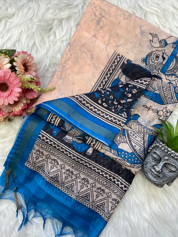 Radha_Rani_Rama_Green_–_Zari_Line_Aesthetic_Edit_for_You_|_Soft_Chanderi_Cotton_Saree_with_Digital_Print,_Zari_Line_Saree_&_Digital_Print_Blouse