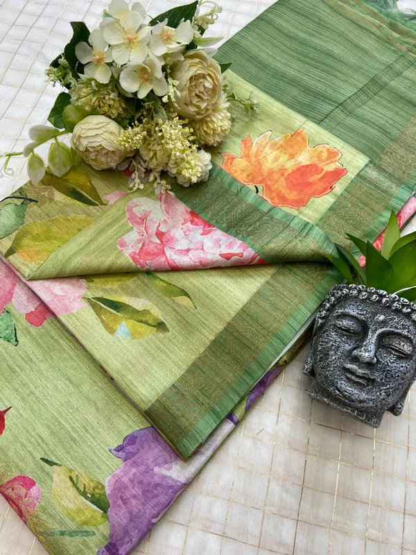 Misha_Green_–_Navratri_Special_|_Soft_Bhagalpuri_Silk_Saree_with_Digital_Print,_Border_Design_Saree_&_Digital_Print_Blouse_with_Tassels