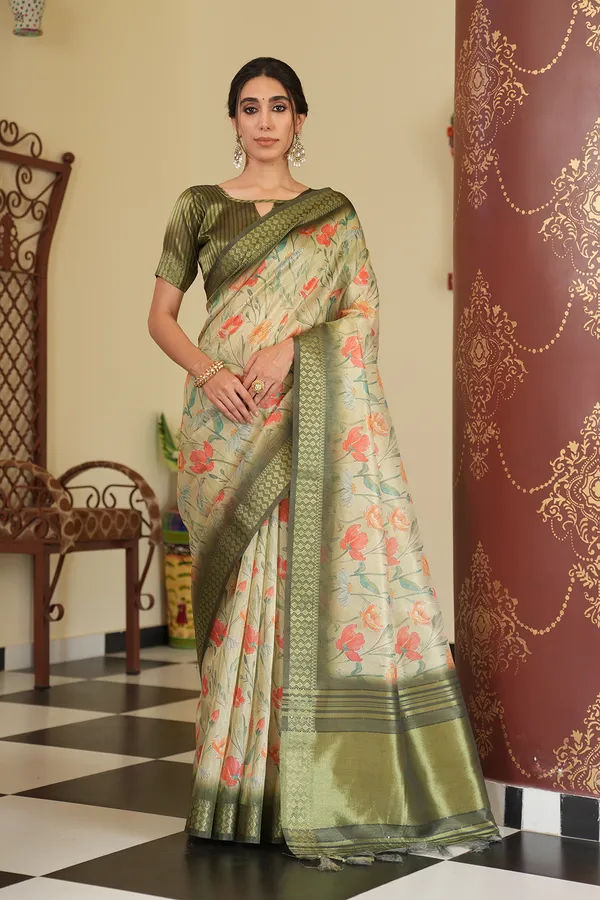 Mini_Green_–_Diwali_Special_|_Soft_Tissue_Silk_Saree_with_Digital_Print,_Border_&_Rich_Pallu,_Sequence_&_Contrast_Print_Blouse_with_Tassels