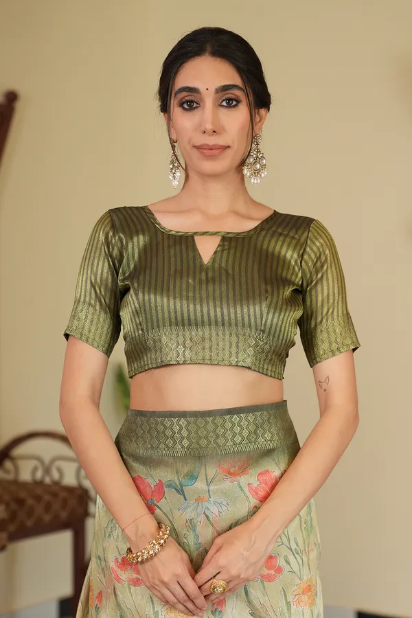 Mini_Green_–_Diwali_Special_|_Soft_Tissue_Silk_Saree_with_Digital_Print,_Border_&_Rich_Pallu,_Sequence_&_Contrast_Print_Blouse_with_Tassels