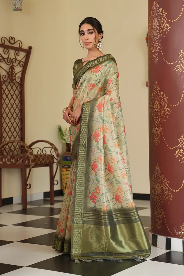 Mini_Green_–_Diwali_Special_|_Soft_Tissue_Silk_Saree_with_Digital_Print,_Border_&_Rich_Pallu,_Sequence_&_Contrast_Print_Blouse_with_Tassels