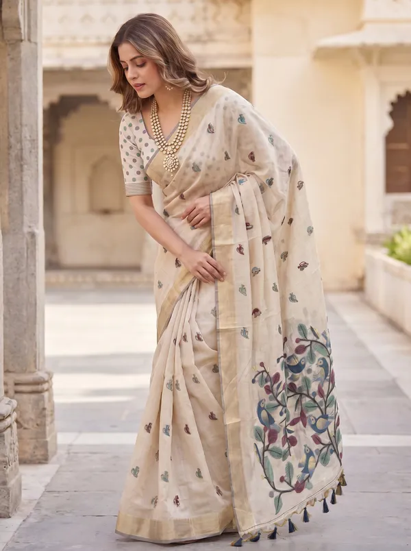 Chahat_2_Rama_Green_–_Cherished_Wedding_Special_|_Premium_Soft_Muga_Cotton_Saree_with_Colourful_Resham_Weaving_Pallu,_Traditional_Zari_Weaving_Border
