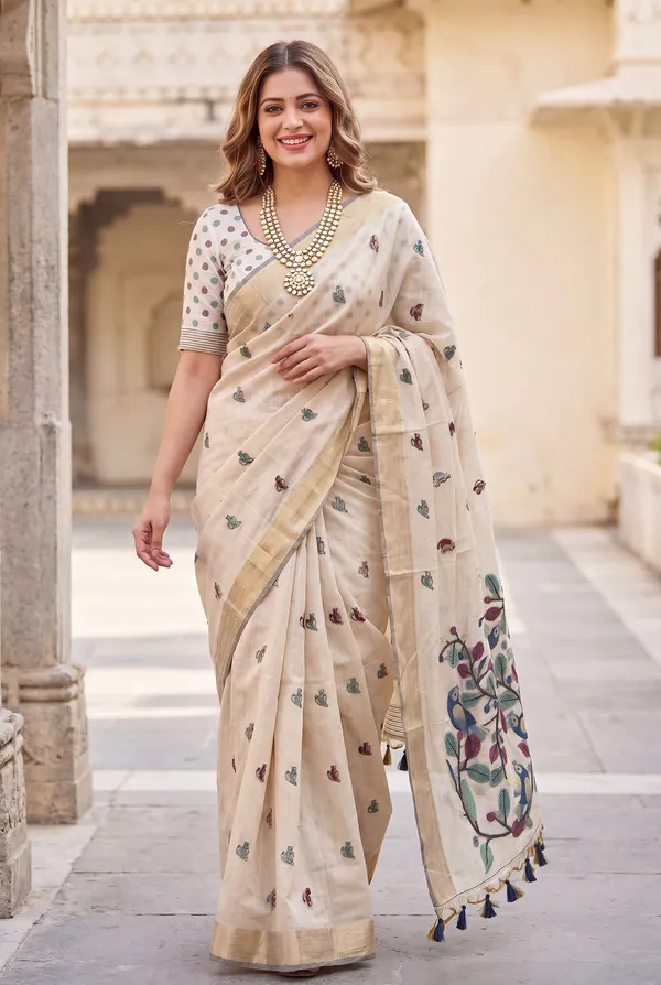 Chahat_2_Rama_Green_–_Cherished_Wedding_Special_|_Premium_Soft_Muga_Cotton_Saree_with_Colourful_Resham_Weaving_Pallu,_Traditional_Zari_Weaving_Border
