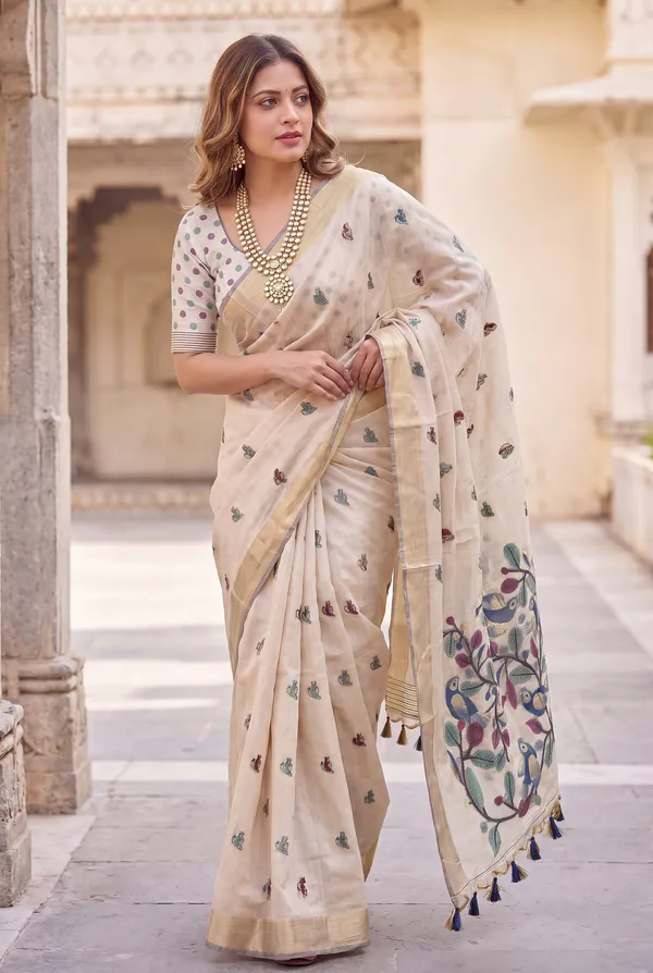 Chahat_2_Rama_Green_–_Cherished_Wedding_Special_|_Premium_Soft_Muga_Cotton_Saree_with_Colourful_Resham_Weaving_Pallu,_Traditional_Zari_Weaving_Border