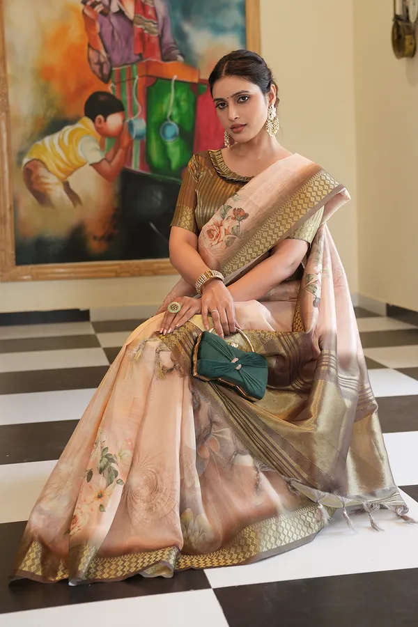 Savya_Green_–_Diwali_Special_|_Soft_Tissue_Silk_Saree_with_Digital_Print,_Border_&_Rich_Pallu,_Sequence_&_Contrast_Print_Blouse_with_Tassels