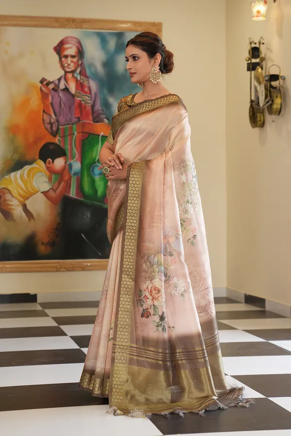 Savya_Green_–_Diwali_Special_|_Soft_Tissue_Silk_Saree_with_Digital_Print,_Border_&_Rich_Pallu,_Sequence_&_Contrast_Print_Blouse_with_Tassels