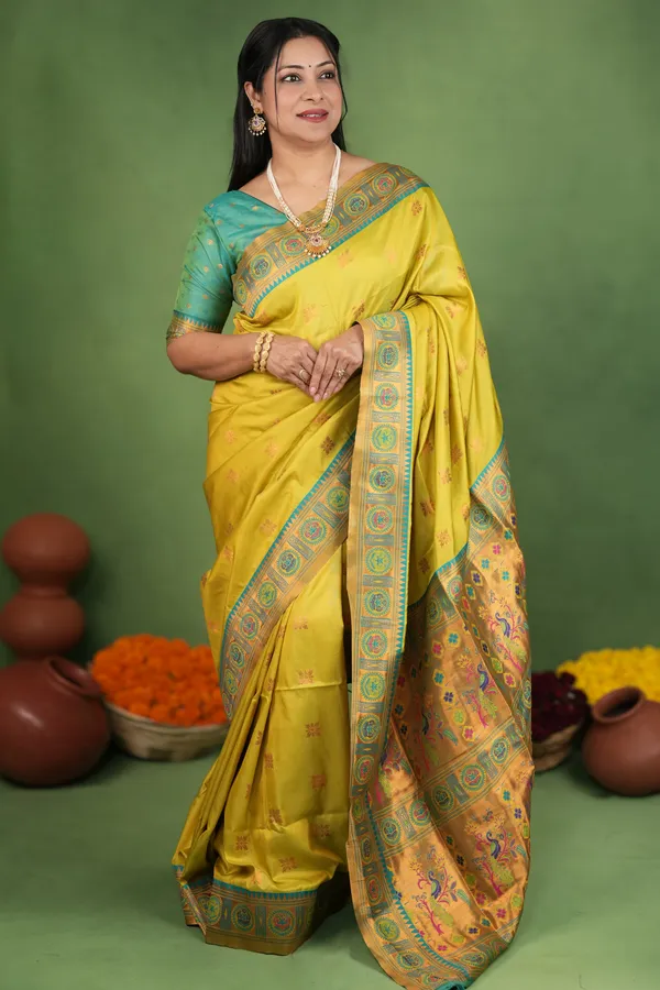 Adhira_Parrot_Green_–_Wedding_Special_|_Premium_Soft_Paithani_Silk_Saree_with_Weaving_Pattern,_Rich_Pallu_&_Border_&_Weaving_Blouse_with_Tassels