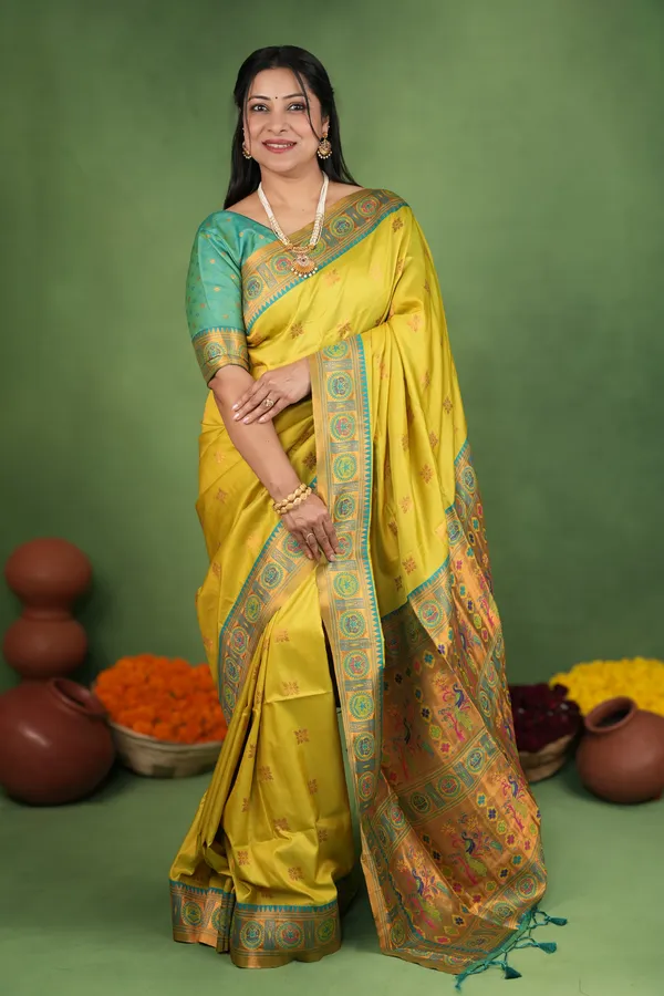 Adhira_Parrot_Green_–_Wedding_Special_|_Premium_Soft_Paithani_Silk_Saree_with_Weaving_Pattern,_Rich_Pallu_&_Border_&_Weaving_Blouse_with_Tassels