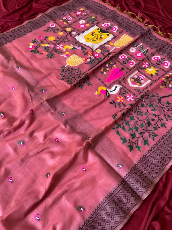Yashira_Pink_–_Peacock_Pallu_Wedding_Special_|_Premium_Soft_Jamdani_Cotton_Saree_with_Colourful_3D_Woven_Peacock_Design_Pallu