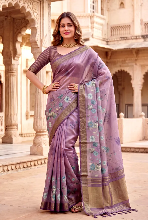 Vaanya_2_Purple_–_Diwali_Special_|_Soft_Tissue_Silk_Saree_with_Digital_Print,_Border_&_Rich_Pallu,_Sequence_&_Contrast_Print_Blouse_with_Tassels