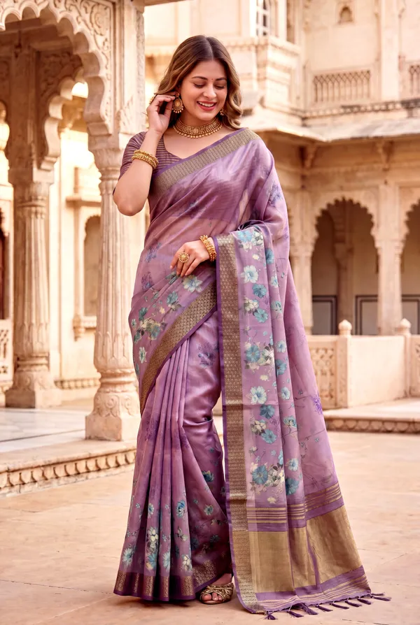 Vaanya_2_Purple_–_Diwali_Special_|_Soft_Tissue_Silk_Saree_with_Digital_Print,_Border_&_Rich_Pallu,_Sequence_&_Contrast_Print_Blouse_with_Tassels