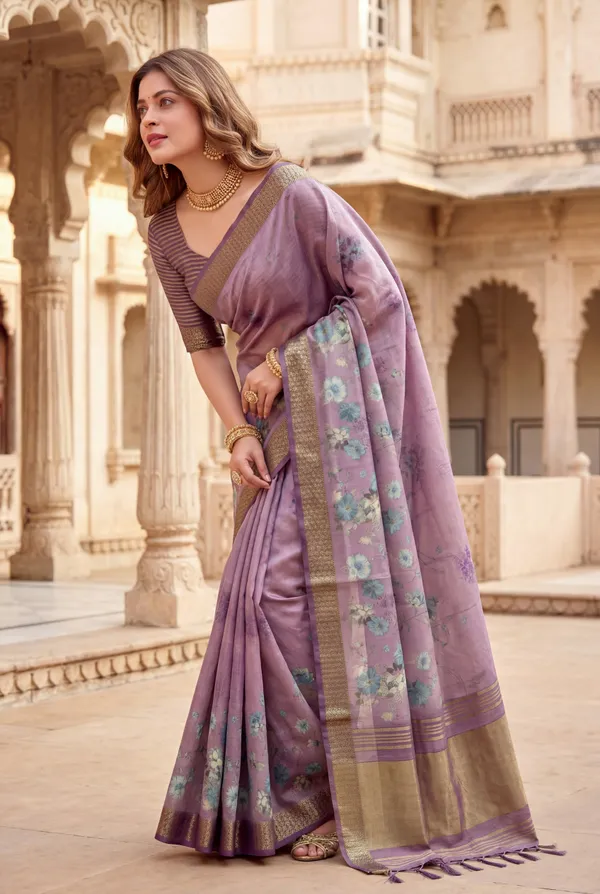 Vaanya_2_Purple_–_Diwali_Special_|_Soft_Tissue_Silk_Saree_with_Digital_Print,_Border_&_Rich_Pallu,_Sequence_&_Contrast_Print_Blouse_with_Tassels