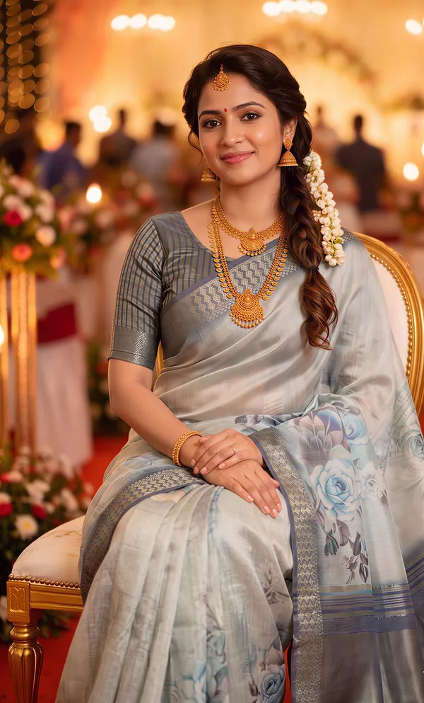 Savya_2_Blue_–_Diwali_Special_|_Soft_Tissue_Silk_Saree_with_Digital_Print,_Border_&_Rich_Pallu,_Sequence_&_Contrast_Print_Blouse_with_Tassels