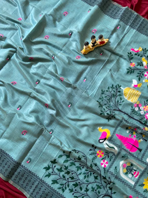 Yashira_Sky_Blue_–_Peacock_Pallu_Wedding_Special_|_Premium_Soft_Jamdani_Cotton_Saree_with_Colourful_3D_Woven_Peacock_Design_Pallu