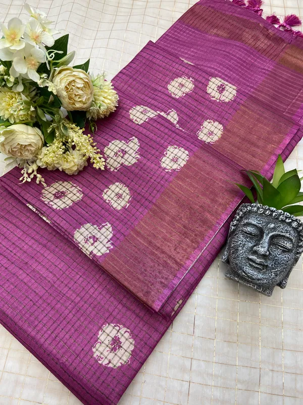 Geetika_Pink_–_Melodic_Aesthetic_Edit_for_You_|_Soft_Tussar_Silk_Saree_with_Digital_Print,_Checks_Design_Saree_&_Digital_Print_Blouse_with_Tassels