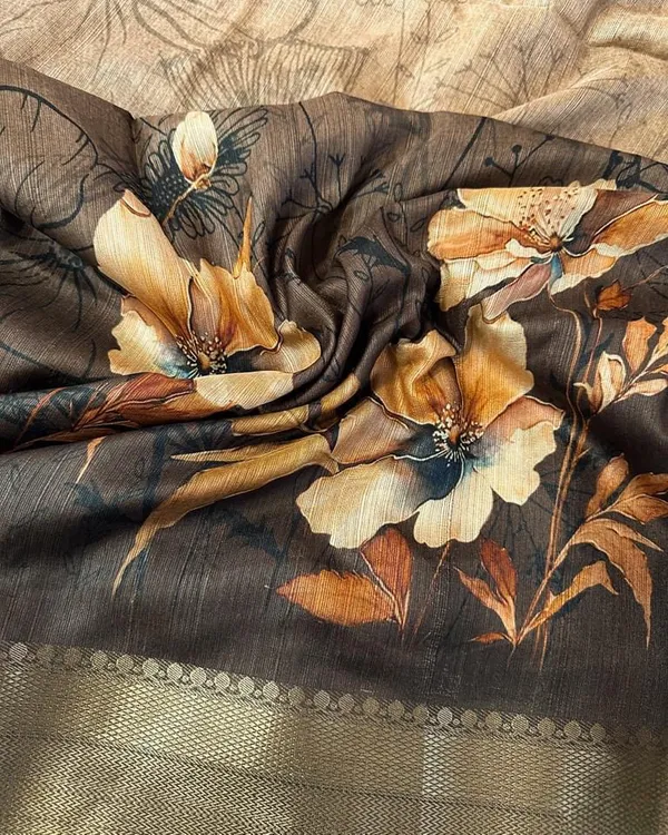 Helga_Coffee_Brown_–_Aesthetic_Edit_for_You_|_Superior_Desi_Soft_Silky_Tussar_Saree_with_Ombre_Scheme_Body_And_Over_It_Floral_Conceptual_Prints